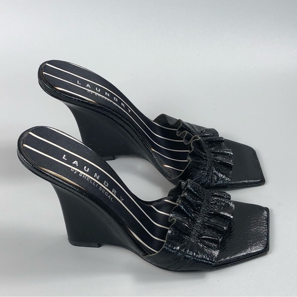 Laundry By Shelli Segal Square Toe Wedge Sandals Size 5.5M - Picture 2 of 7